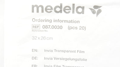 Medela  087.0030 Invia Transparent Film 32 x 26cm (x) - Pack of 20